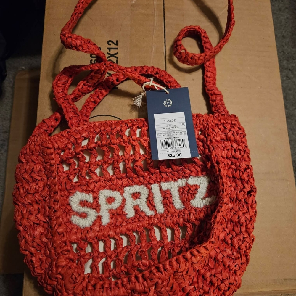 Spritz Red Crochet Shoulder Bag